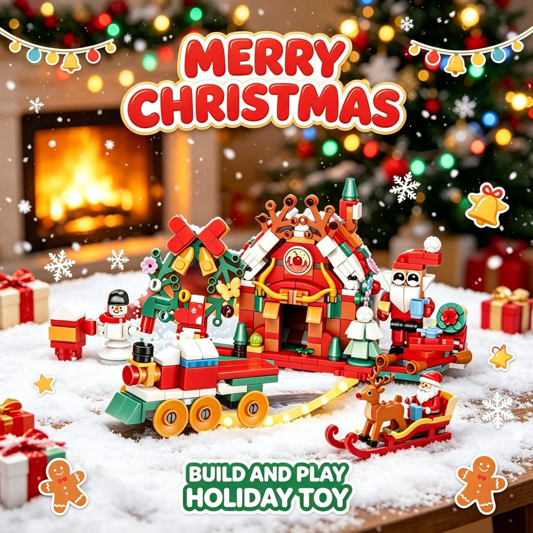 Kids Toys Quality - Набор из 12 рождественских строительных блоков