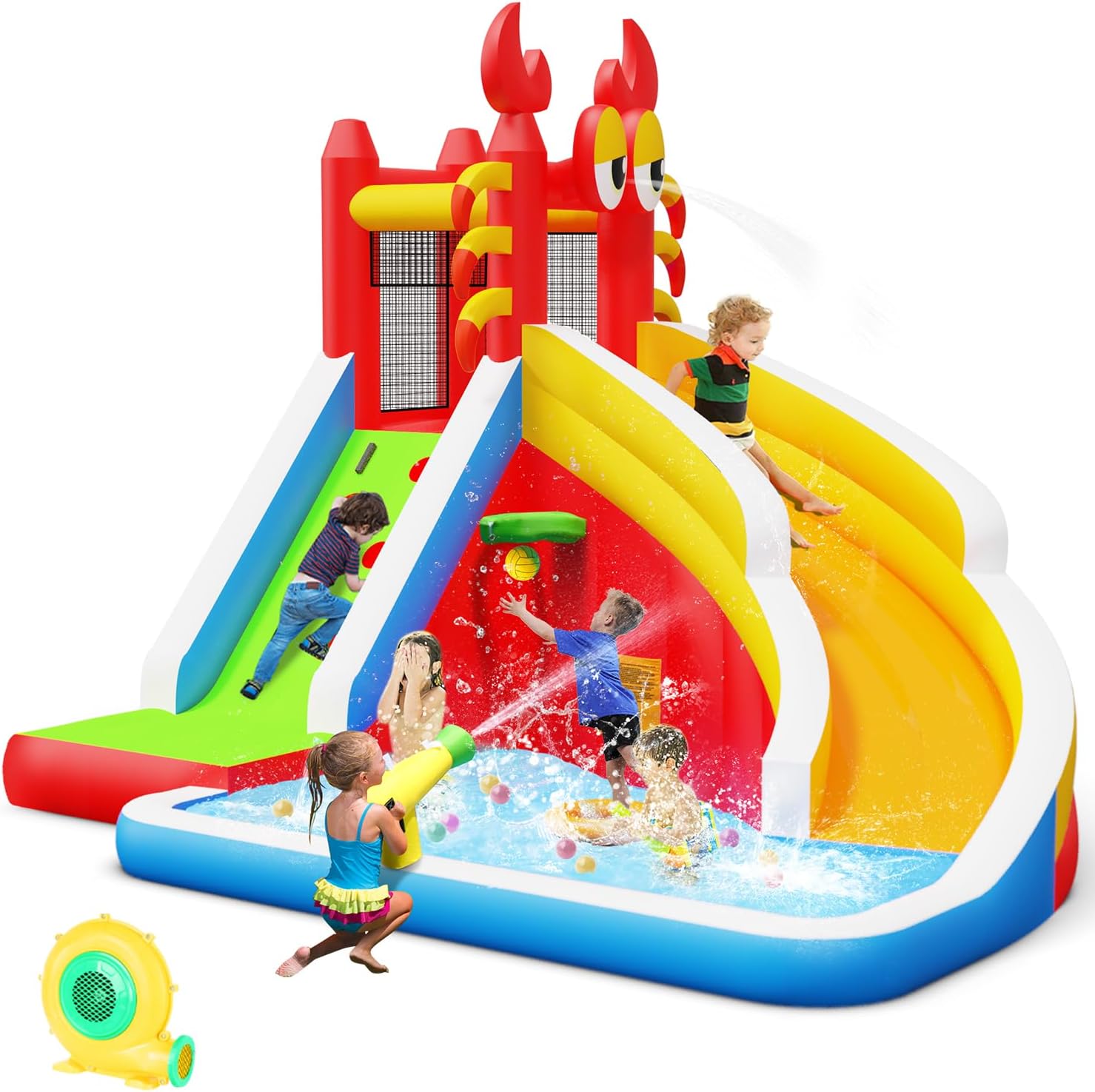 Большой надувной батут с водно – обзор и цена Basketball Hoop Kids Indoor
