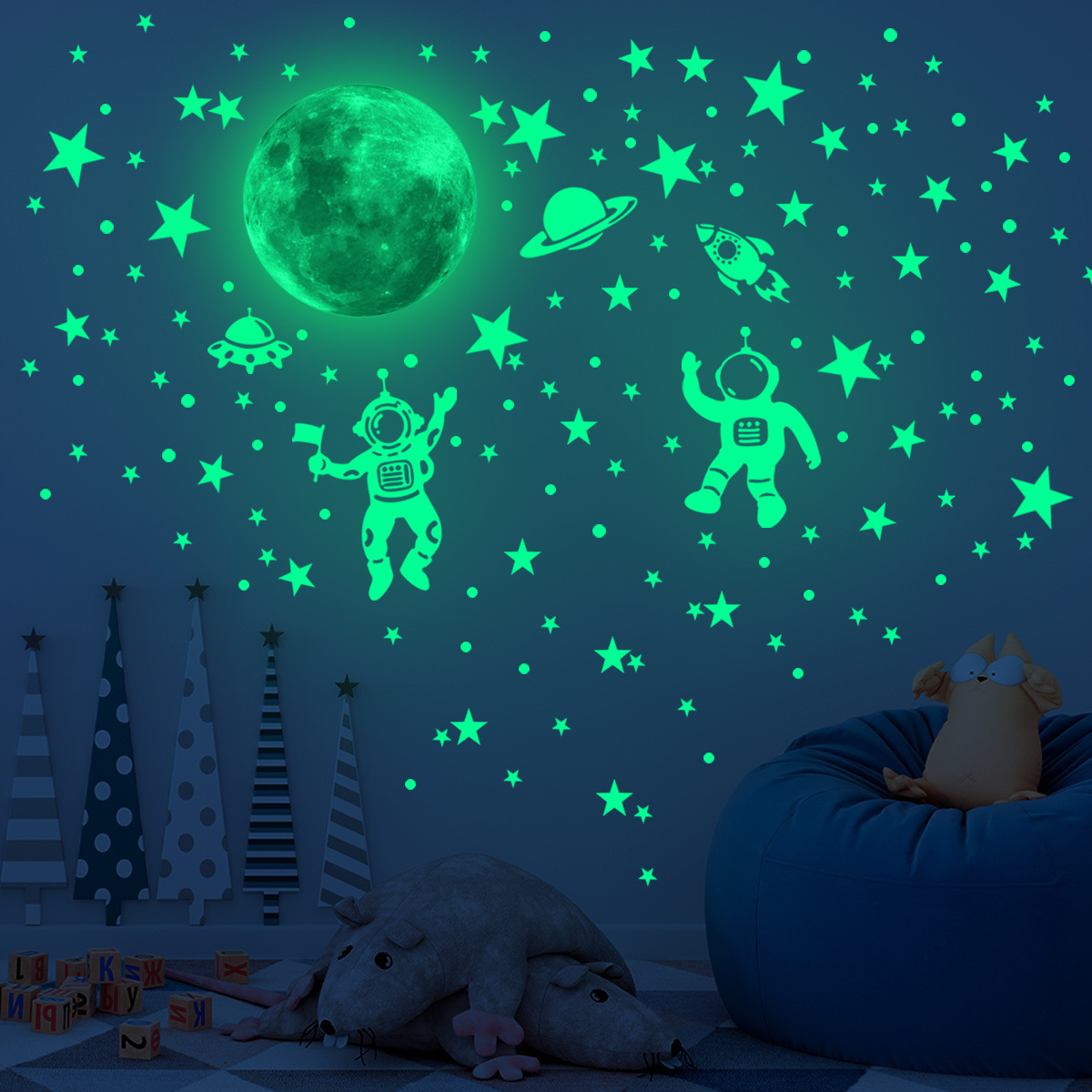 Светящиеся наклейки на стену с – обзор и цена Glow In Dark Stars